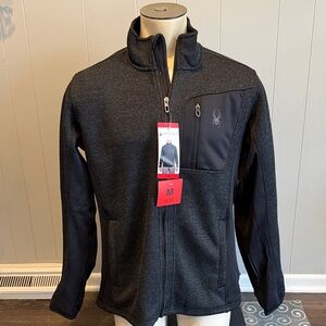 B36 Spyder Men's Medium Black Heather Full-Zip Performance Jacket
